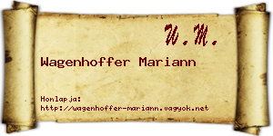Wagenhoffer Mariann névjegykártya