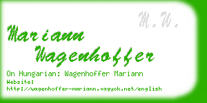 mariann wagenhoffer business card